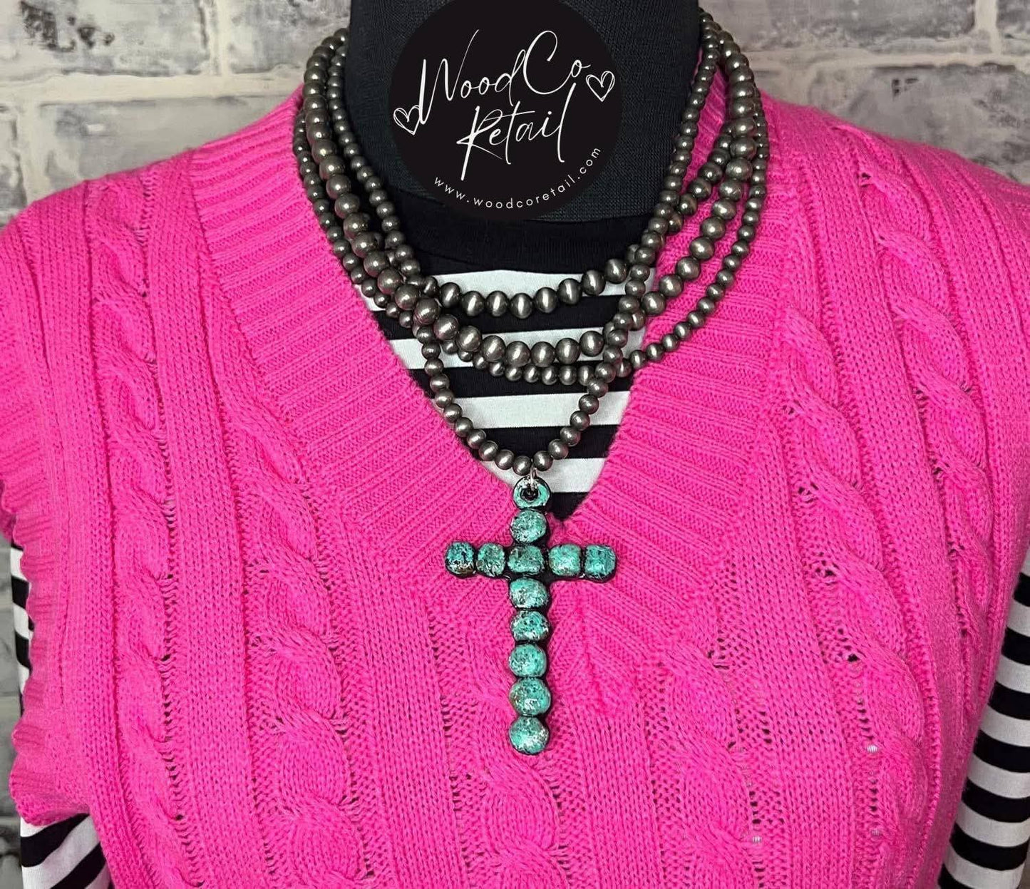 Turquoise Trail Cross Necklace