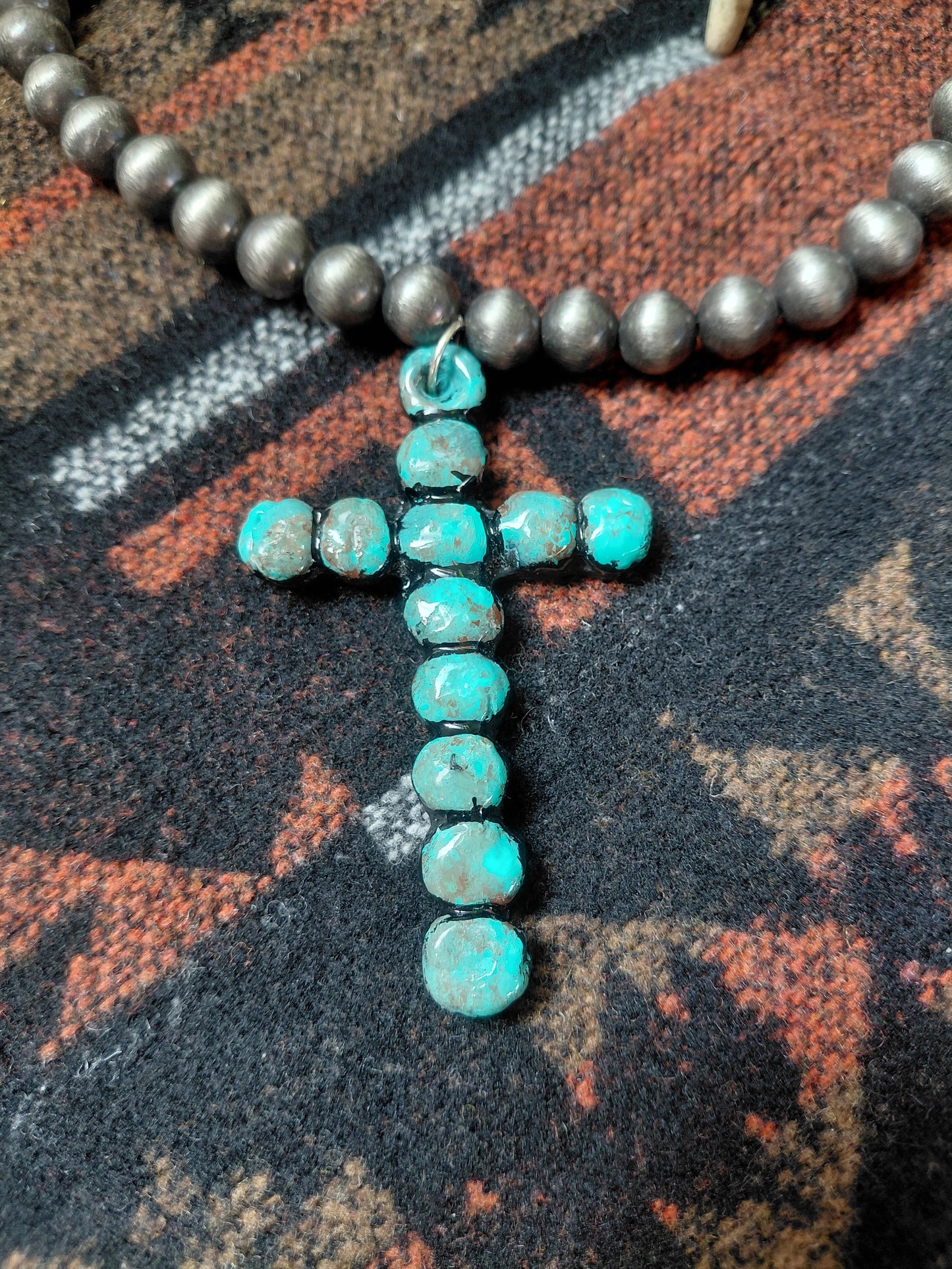 Turquoise Trail Cross Necklace